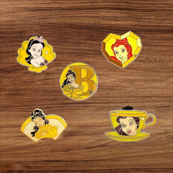5 Beauty & the Beast Disney Parks Trading Pins, Plus 2 Bonus Pins - Picture 1 of 2